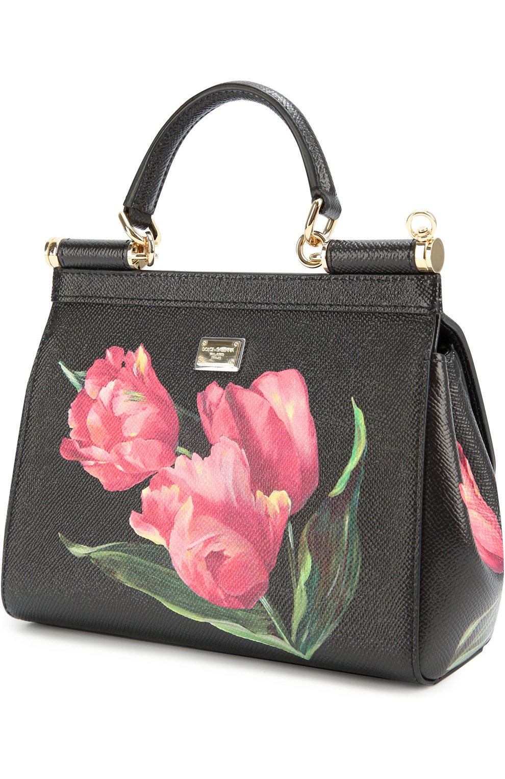 Женская сумка sicily small с принтом DOLCE & GABBANA черная цвета, арт. 0116/BB6003/AC685 купить в ЦУМ | Фото №3 Сумка Sicily small с принтом Dolce & Gabbana черная цвета | Фото №3