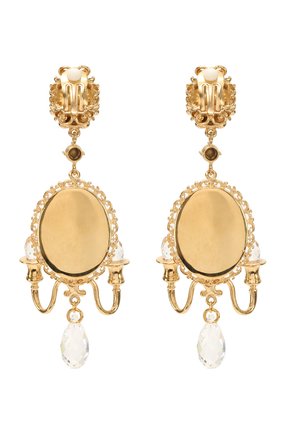 Женские золотые серьги-клипсы с кристаллами swarovski Dolce & Gabbana, арт. 0136/WEI8X1/W0001 купить в ЦУМ | Фото №2 Серьги-клипсы с кристаллами Swarovski Dolce & Gabbana золотые | Фото №2