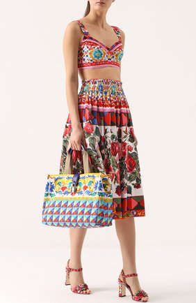 Женская сумка dolce shopping с принтом DOLCE & GABBANA разноцветная цвета, арт. 0116/BB6279/AG039 купить в ЦУМ | Фото №2 Сумка Dolce Shopping с принтом Dolce & Gabbana разноцветная цвета | Фото №2