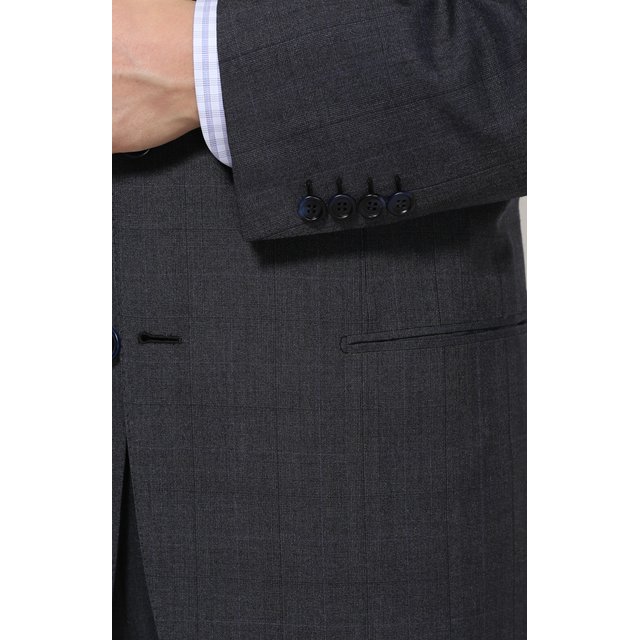 фото Костюм из смеси шерсти и шелка с пиджаком на двух пуговицах brioni