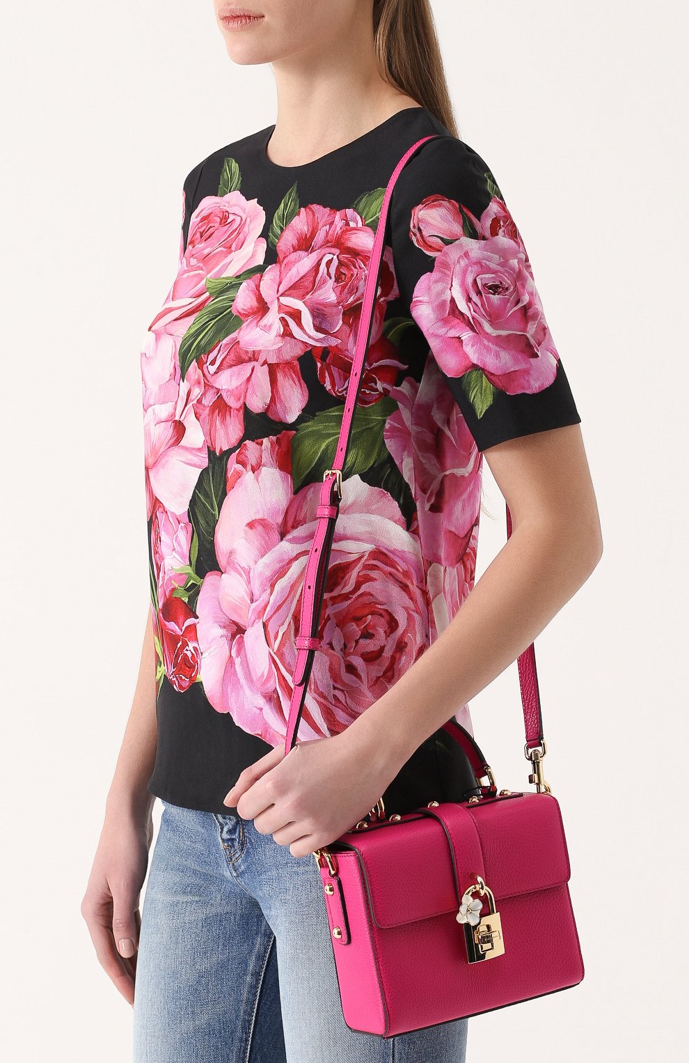 Женская сумка dolce soft DOLCE & GABBANA фуксия цвета, арт. 0116/BB6284/AC176 купить в ЦУМ | Фото №5 Сумка Dolce Soft Dolce & Gabbana фуксия цвета | Фото №5