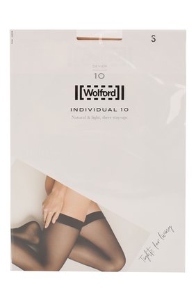 Женские чулки с кружевной отделкой WOLFORD бежевого цвета по цене 3600 руб., арт. 21663 | Фото 1 Женские чулки с кружевной отделкой WOLFORD бежевого цвета, арт. 21663 | Фото 1