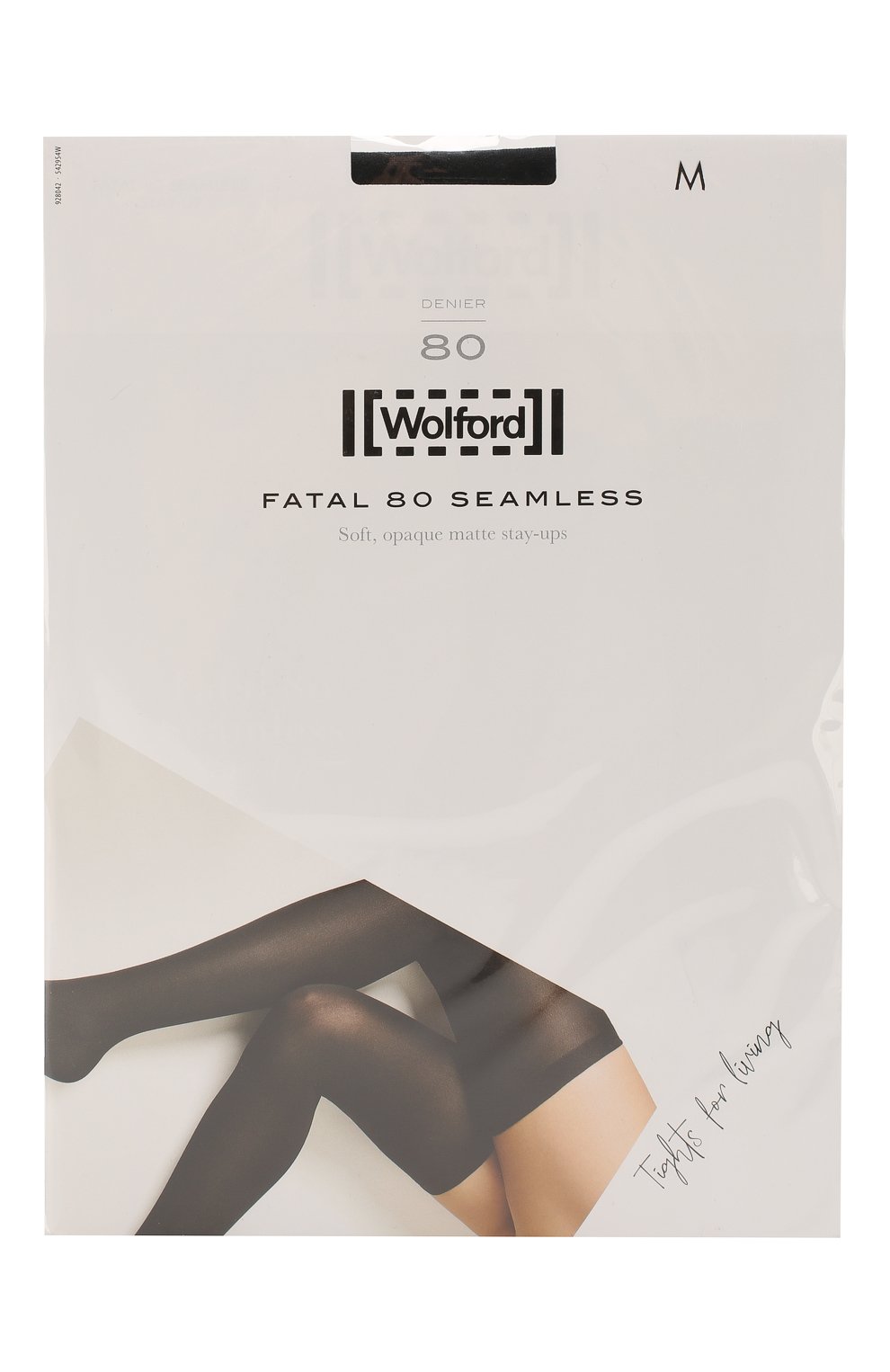 Женские капроновые чулки с гладкой отделкой WOLFORD черного цвета, арт. 28042 | Фото 1