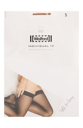 Женские чулки с кружевной отделкой WOLFORD бежевого цвета по цене 3600 руб., арт. 21663 | Фото 1 Женские чулки с кружевной отделкой WOLFORD бежевого цвета, арт. 21663 | Фото 1