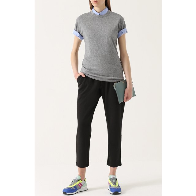 фото Удлиненная хлопковая футболка с коротким рукавом aecawhite