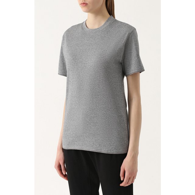 фото Удлиненная хлопковая футболка с коротким рукавом aecawhite