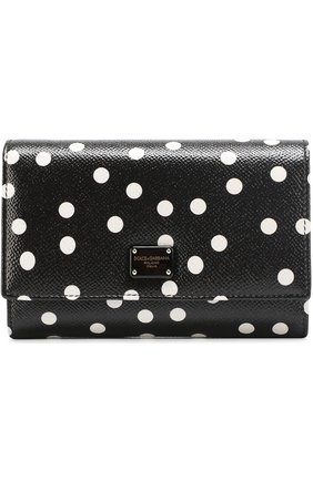 Кожаное портмоне в горох Dolce & Gabbana, черно-белого цвета, арт. 0116/BI0923/AI024 в ЦУМ | Фото №1 Кожаное портмоне в горох Dolce & Gabbana черно-белого цвета | Фото №1