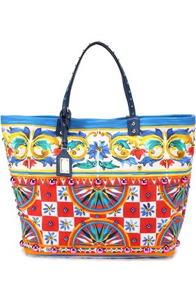 Женская сумка-шоппер beatrice с принтом DOLCE & GABBANA разноцветная цвета, арт. 0116/BB6191/AE789 купить в ЦУМ | Фото №1 Сумка-шоппер Beatrice с принтом Dolce & Gabbana разноцветная цвета | Фото №1