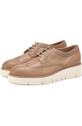 Женские бежевые кожаные ботинки с брогированием Santoni, арт. WUSY55519HQ5SNKK купить в ЦУМ | Фото №1 Кожаные ботинки с брогированием Santoni бежевые | Фото №1