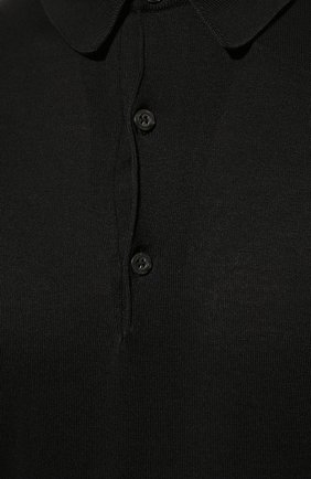 Мужское хлопковое поло  JOHN SMEDLEY черного цвета, арт. BRADWELL | Фото 5 (Рукава: Длинные; Длина (для топов): Стандартные; Материал внешний: Хлопок)