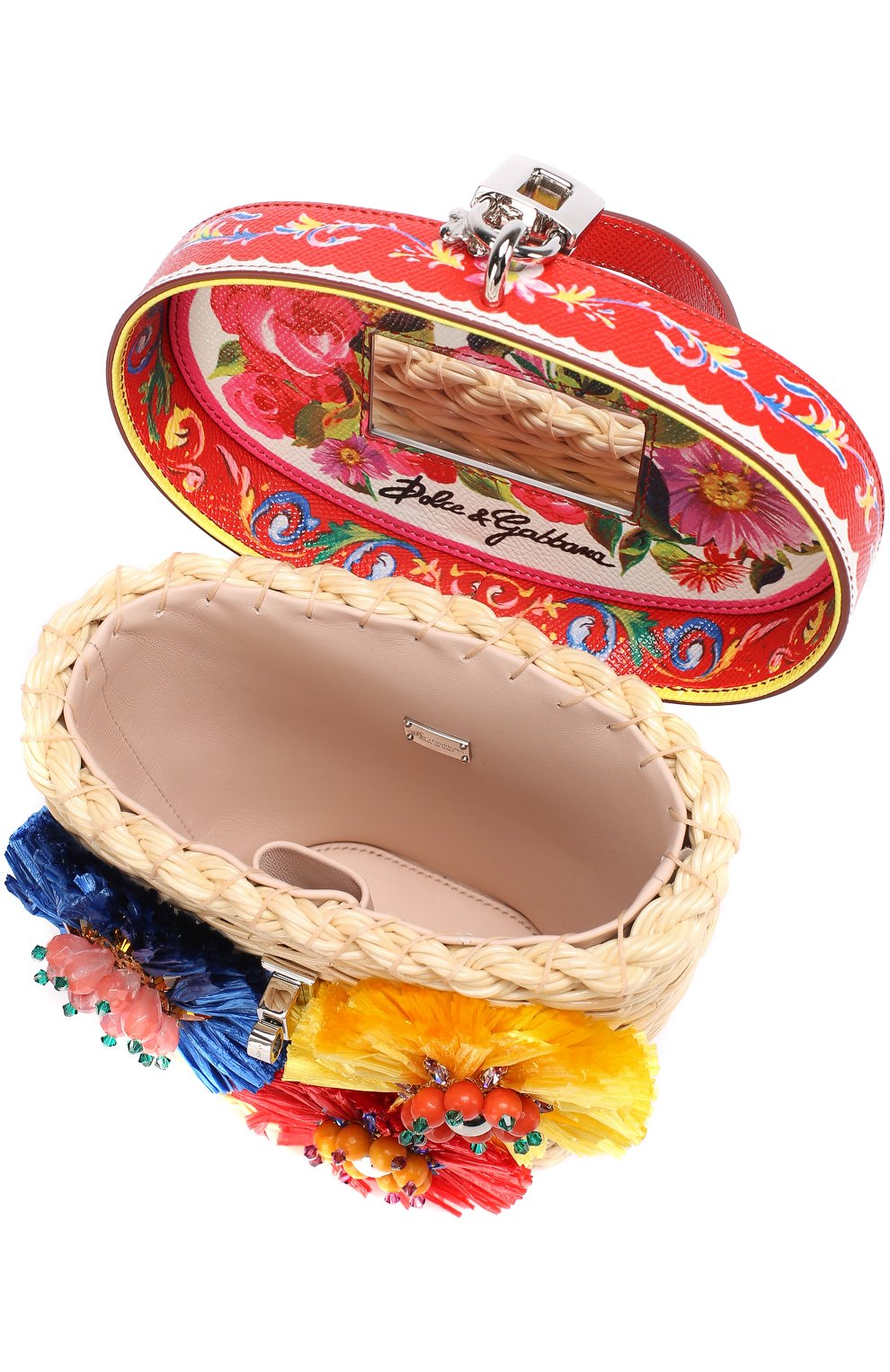 Женская плетеная сумка dolce beauty DOLCE & GABBANA разноцветная цвета, арт. 0116/BB6263/AE791 купить в ЦУМ | Фото №4 Плетеная сумка Dolce Beauty Dolce & Gabbana разноцветная цвета | Фото №4