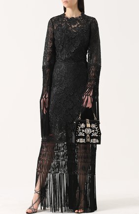 Сумка из бархата с вышивкой кристаллами и отделкой из кожи змеи Dolce & Gabbana, черного цвета, арт. 0116/BB6275/A8I56 в ЦУМ | Фото №2 Сумка из бархата с вышивкой кристаллами и отделкой из кожи змеи Dolce & Gabbana черного цвета | Фото №2