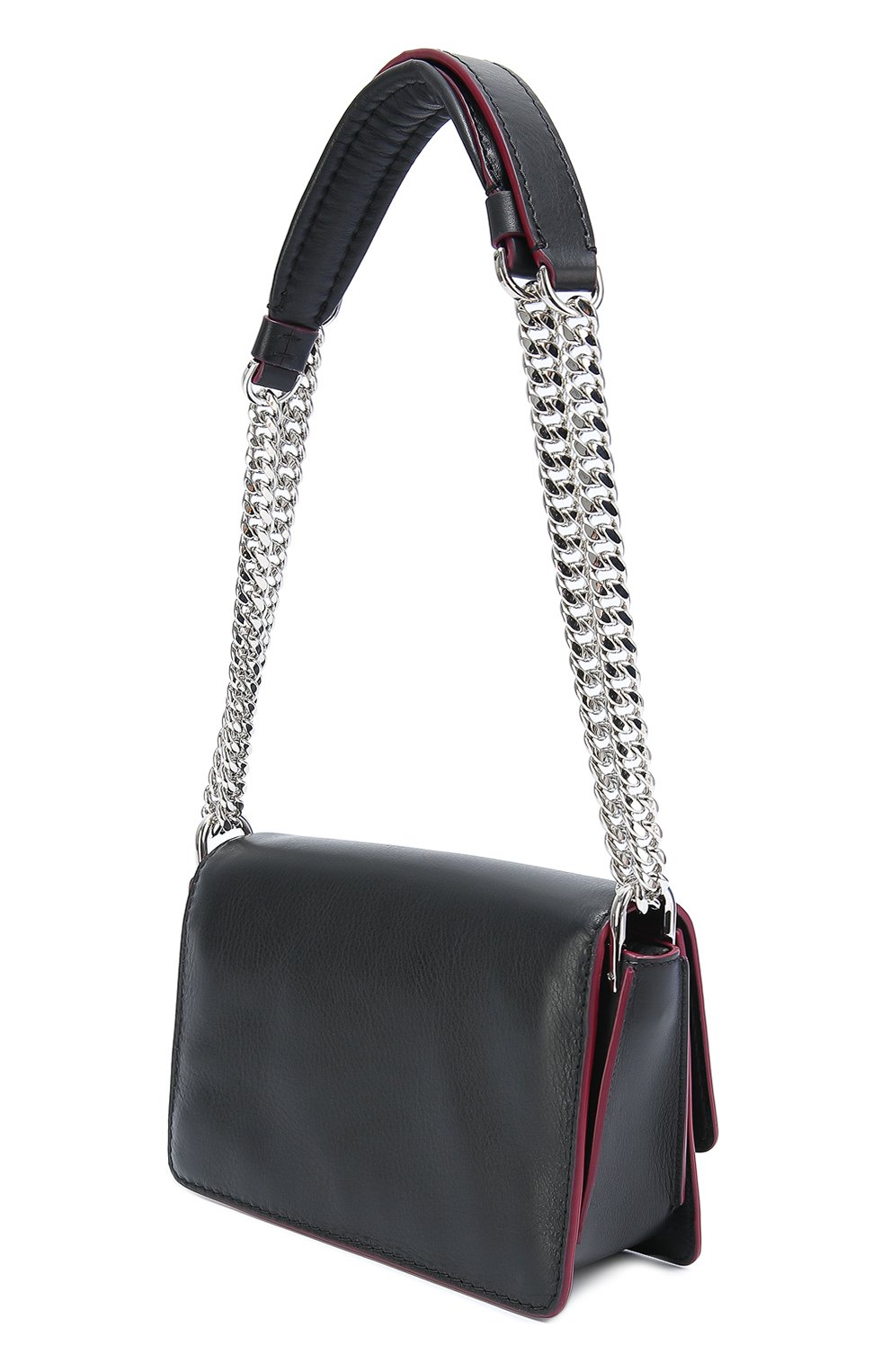 Женская сумка double t mini на цепочке TOD’S черная цвета, арт. XBWAMUJ7100TIC купить в ЦУМ | Фото №3 Сумка Double T mini на цепочке Tod’s черная цвета | Фото №3