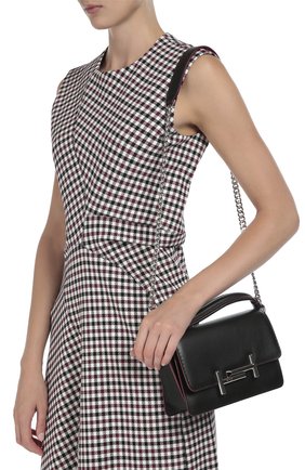 Женская сумка double t mini на цепочке TOD’S черная цвета, арт. XBWAMUJ7100TIC купить в ЦУМ | Фото №5 Сумка Double T mini на цепочке Tod’s черная цвета | Фото №5