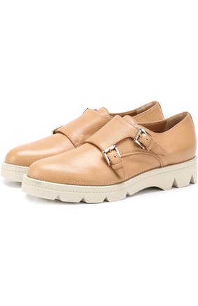 Женские бежевые кожаные монки на массивной подошве Santoni, арт. WUSH56387G0MSDIW купить в ЦУМ | Фото №1 Кожаные монки на массивной подошве Santoni бежевые | Фото №1