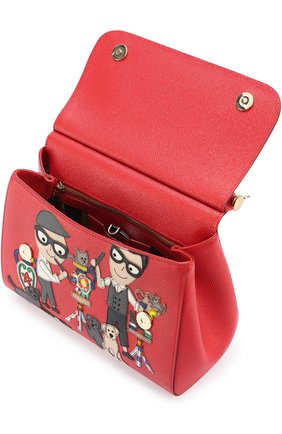 Женская сумка sicily medium new с аппликацией dg family DOLCE & GABBANA красная цвета, арт. 0116/BB6002/AI079 купить в ЦУМ | Фото №4 Сумка Sicily medium new с аппликацией DG Family Dolce & Gabbana красная цвета | Фото №4