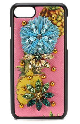Кожаный чехол для iPhone 7 с принтом и декором Dolce & Gabbana, цвет , арт. 0116/BI2235/AI030 в ЦУМ | Фото №1 Кожаный чехол для iPhone 7 с принтом и декором Dolce & Gabbana | Фото №1