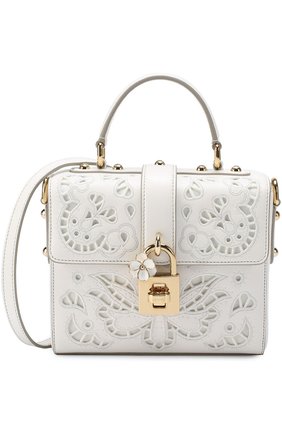 Женская сумка dolce soft с перфорацией DOLCE & GABBANA белая цвета, арт. 0116/BB6284/AT414 купить в ЦУМ | Фото №1 Сумка Dolce Soft с перфорацией Dolce & Gabbana белая цвета | Фото №1