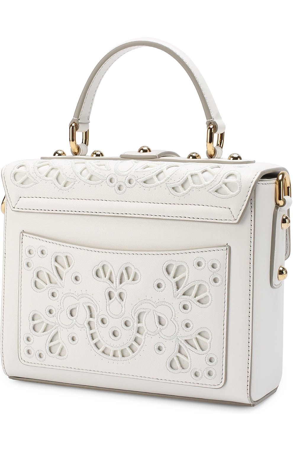 Женская сумка dolce soft с перфорацией DOLCE & GABBANA белая цвета, арт. 0116/BB6284/AT414 купить в ЦУМ | Фото №3 Сумка Dolce Soft с перфорацией Dolce & Gabbana белая цвета | Фото №3