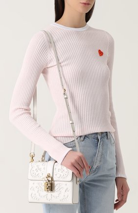 Женская сумка dolce soft с перфорацией DOLCE & GABBANA белая цвета, арт. 0116/BB6284/AT414 купить в ЦУМ | Фото №5 Сумка Dolce Soft с перфорацией Dolce & Gabbana белая цвета | Фото №5