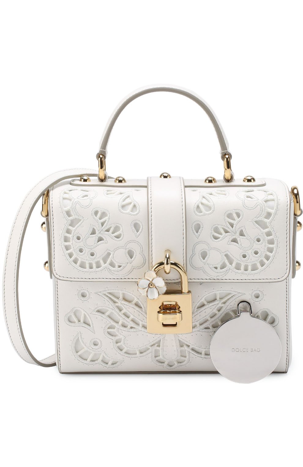 Женская сумка dolce soft с перфорацией DOLCE & GABBANA белая цвета, арт. 0116/BB6284/AT414 купить в ЦУМ | Фото №6 Сумка Dolce Soft с перфорацией Dolce & Gabbana белая цвета | Фото №6