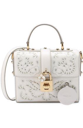 Женская сумка dolce soft с перфорацией DOLCE & GABBANA белая цвета, арт. 0116/BB6284/AT414 купить в ЦУМ | Фото №6 Сумка Dolce Soft с перфорацией Dolce & Gabbana белая цвета | Фото №6