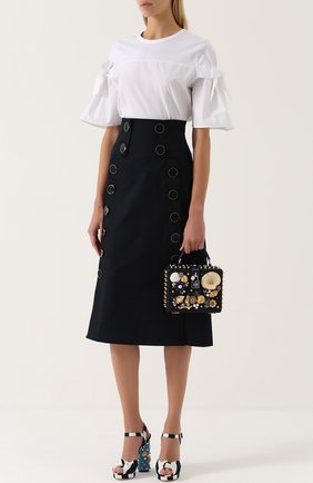 Сумка Dolce Box с декоративной отделкой Dolce & Gabbana, синего цвета, арт. 0116/BB5970/A8I68 в ЦУМ | Фото №2 Сумка Dolce Box с декоративной отделкой Dolce & Gabbana синего цвета | Фото №2
