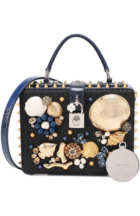 Сумка Dolce Box с декоративной отделкой Dolce & Gabbana, синего цвета, арт. 0116/BB5970/A8I68 в ЦУМ | Фото №6 Сумка Dolce Box с декоративной отделкой Dolce & Gabbana синего цвета | Фото №6