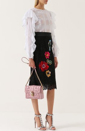 Сумка Dolce Soft с перфорацией Dolce & Gabbana, светло-розового цвета, арт. 0116/BB6282/AT414 в ЦУМ | Фото №2 Сумка Dolce Soft с перфорацией Dolce & Gabbana светло-розового цвета | Фото №2