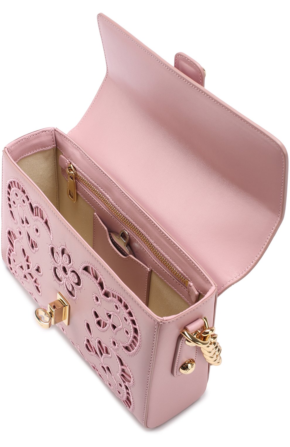 Сумка Dolce Soft с перфорацией Dolce & Gabbana, светло-розового цвета, арт. 0116/BB6282/AT414 в ЦУМ | Фото №4 Сумка Dolce Soft с перфорацией Dolce & Gabbana светло-розового цвета | Фото №4