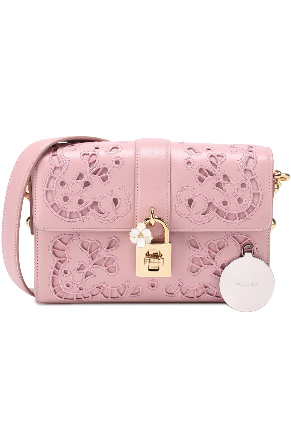 Сумка Dolce Soft с перфорацией Dolce & Gabbana, светло-розового цвета, арт. 0116/BB6282/AT414 в ЦУМ | Фото №5 Сумка Dolce Soft с перфорацией Dolce & Gabbana светло-розового цвета | Фото №5