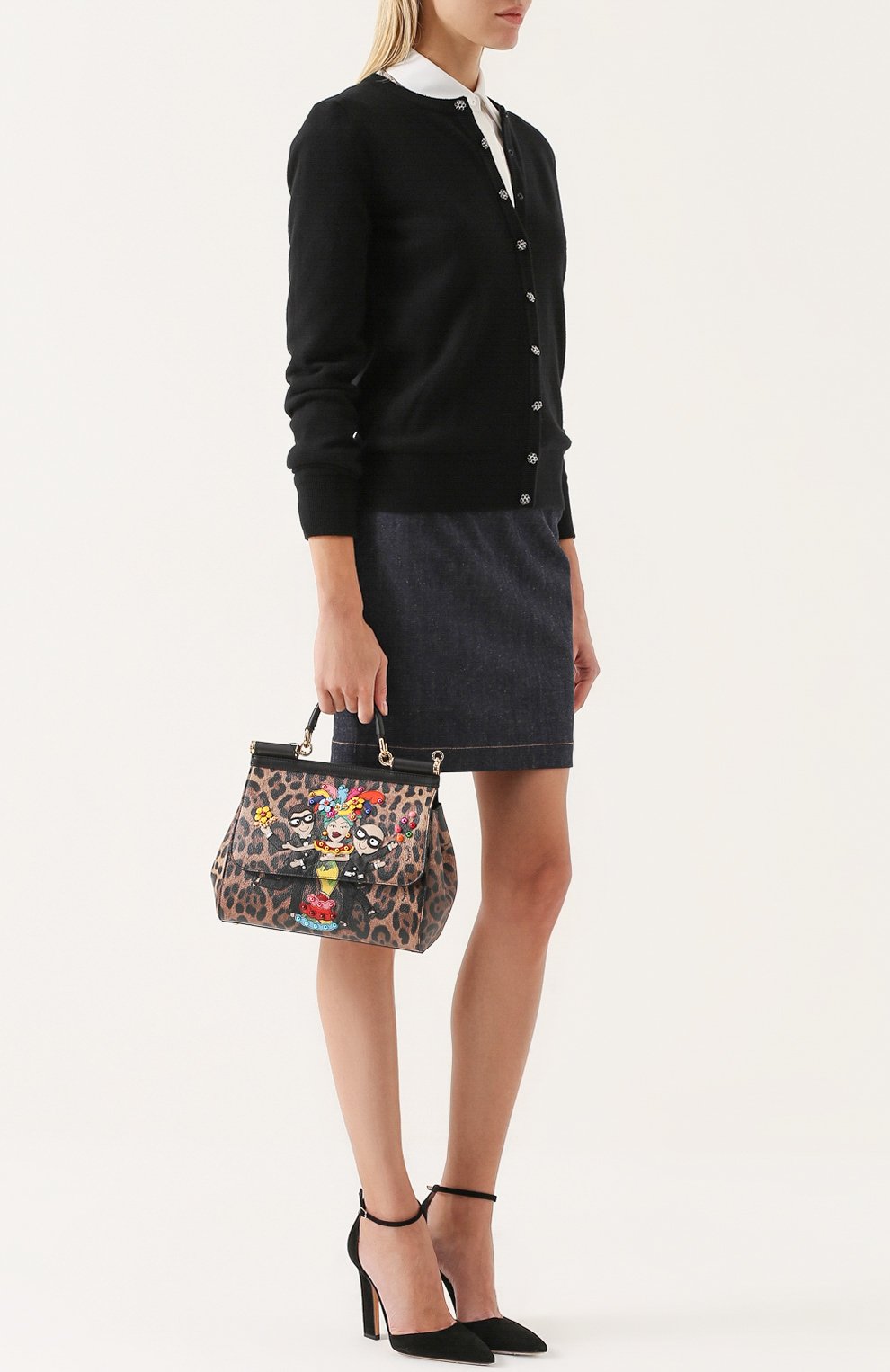 Женская сумка sicily medium new с аппликацией dg family DOLCE & GABBANA леопардовая цвета, арт. 0116/BB6002/AG351 купить в ЦУМ | Фото №2 Сумка Sicily medium new с аппликацией DG Family Dolce & Gabbana леопардовая цвета | Фото №2