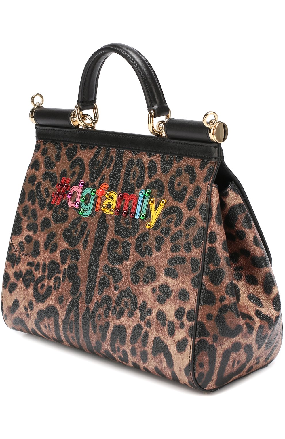 Женская сумка sicily medium new с аппликацией dg family DOLCE & GABBANA леопардовая цвета, арт. 0116/BB6002/AG351 купить в ЦУМ | Фото №3 Сумка Sicily medium new с аппликацией DG Family Dolce & Gabbana леопардовая цвета | Фото №3