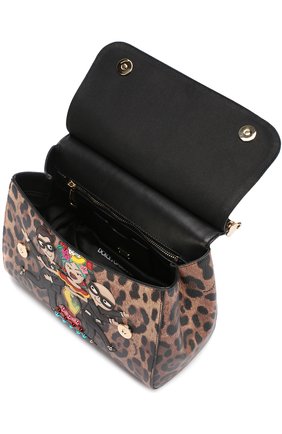 Женская сумка sicily medium new с аппликацией dg family DOLCE & GABBANA леопардовая цвета, арт. 0116/BB6002/AG351 купить в ЦУМ | Фото №4 Сумка Sicily medium new с аппликацией DG Family Dolce & Gabbana леопардовая цвета | Фото №4