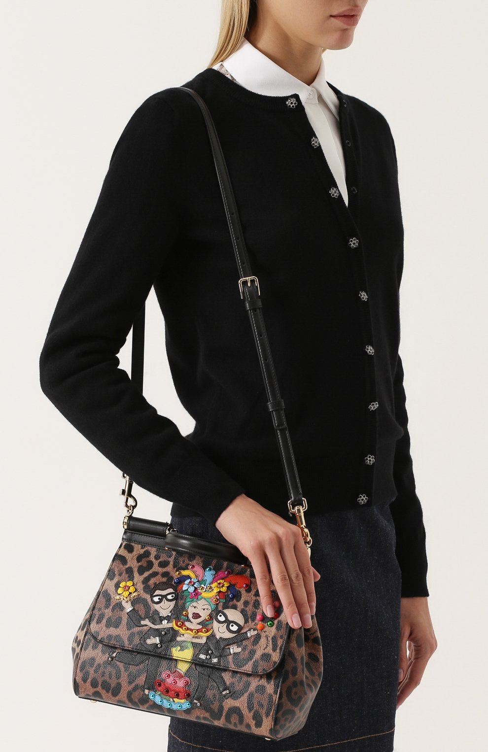 Женская сумка sicily medium new с аппликацией dg family DOLCE & GABBANA леопардовая цвета, арт. 0116/BB6002/AG351 купить в ЦУМ | Фото №5 Сумка Sicily medium new с аппликацией DG Family Dolce & Gabbana леопардовая цвета | Фото №5