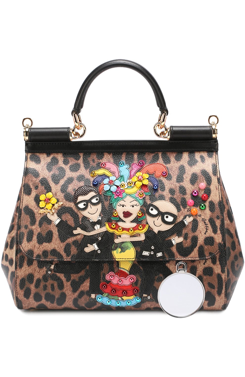 Женская сумка sicily medium new с аппликацией dg family DOLCE & GABBANA леопардовая цвета, арт. 0116/BB6002/AG351 купить в ЦУМ | Фото №6 Сумка Sicily medium new с аппликацией DG Family Dolce & Gabbana леопардовая цвета | Фото №6