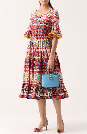Женская сумка rosaria DOLCE & GABBANA голубая цвета, арт. 0116/BB5953/AC176 купить в ЦУМ | Фото №2 Сумка Rosaria Dolce & Gabbana голубая цвета | Фото №2