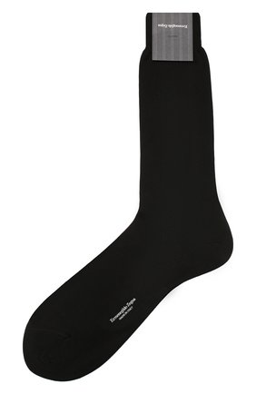 Мужские хлопковые носки ERMENEGILDO ZEGNA черного цвета по цене 2295 руб., арт. N4V400020 | Фото 1 Мужские хлопковые носки ERMENEGILDO ZEGNA черного цвета, арт. N4V400020 | Фото 1