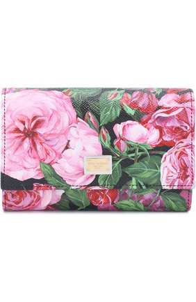 Кожаное портмоне с принтом Dolce & Gabbana, розового цвета, арт. 0116/BI0923/AC826 в ЦУМ | Фото №1 Кожаное портмоне с принтом Dolce & Gabbana розового цвета | Фото №1