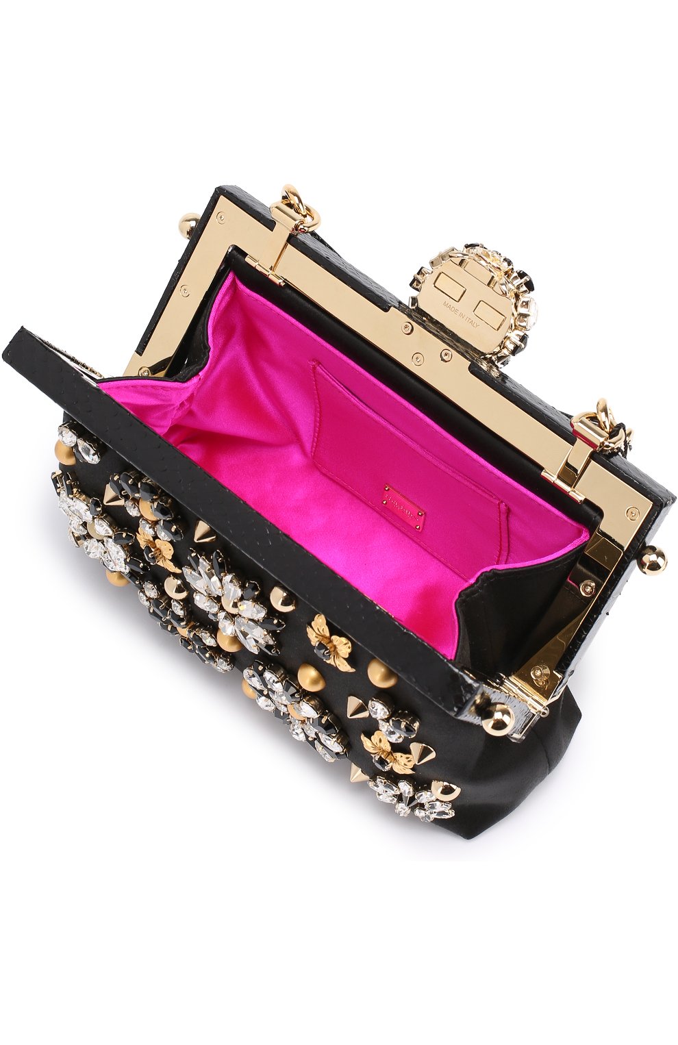 Клатч Vanda с отделкой кристаллами Dolce & Gabbana, черного цвета, арт. 0116/BB5850/A8I47 в ЦУМ | Фото №4 Клатч Vanda с отделкой кристаллами Dolce & Gabbana черного цвета | Фото №4