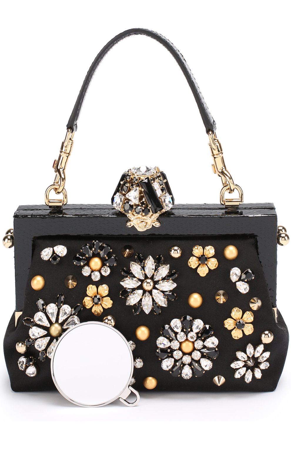 Клатч Vanda с отделкой кристаллами Dolce & Gabbana, черного цвета, арт. 0116/BB5850/A8I47 в ЦУМ | Фото №6 Клатч Vanda с отделкой кристаллами Dolce & Gabbana черного цвета | Фото №6