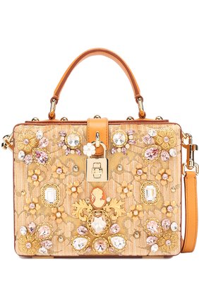 Сумка Dolce Box с отделкой кристаллами Limited edition Dolce & Gabbana, золотого цвета, арт. 0116/BB5970/B9H38 в ЦУМ | Фото №1 Сумка Dolce Box с отделкой кристаллами Limited edition Dolce & Gabbana золотого цвета | Фото №1