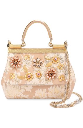 Сумка Sicily small с отделкой кристаллами Limited edition Dolce & Gabbana, золотого цвета, арт. 0116/BB6003/B9H29 в ЦУМ | Фото №1 Сумка Sicily small с отделкой кристаллами Limited edition Dolce & Gabbana золотого цвета | Фото №1