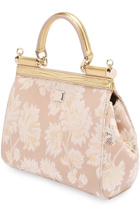 Сумка Sicily small с отделкой кристаллами Limited edition Dolce & Gabbana, золотого цвета, арт. 0116/BB6003/B9H29 в ЦУМ | Фото №3 Сумка Sicily small с отделкой кристаллами Limited edition Dolce & Gabbana золотого цвета | Фото №3