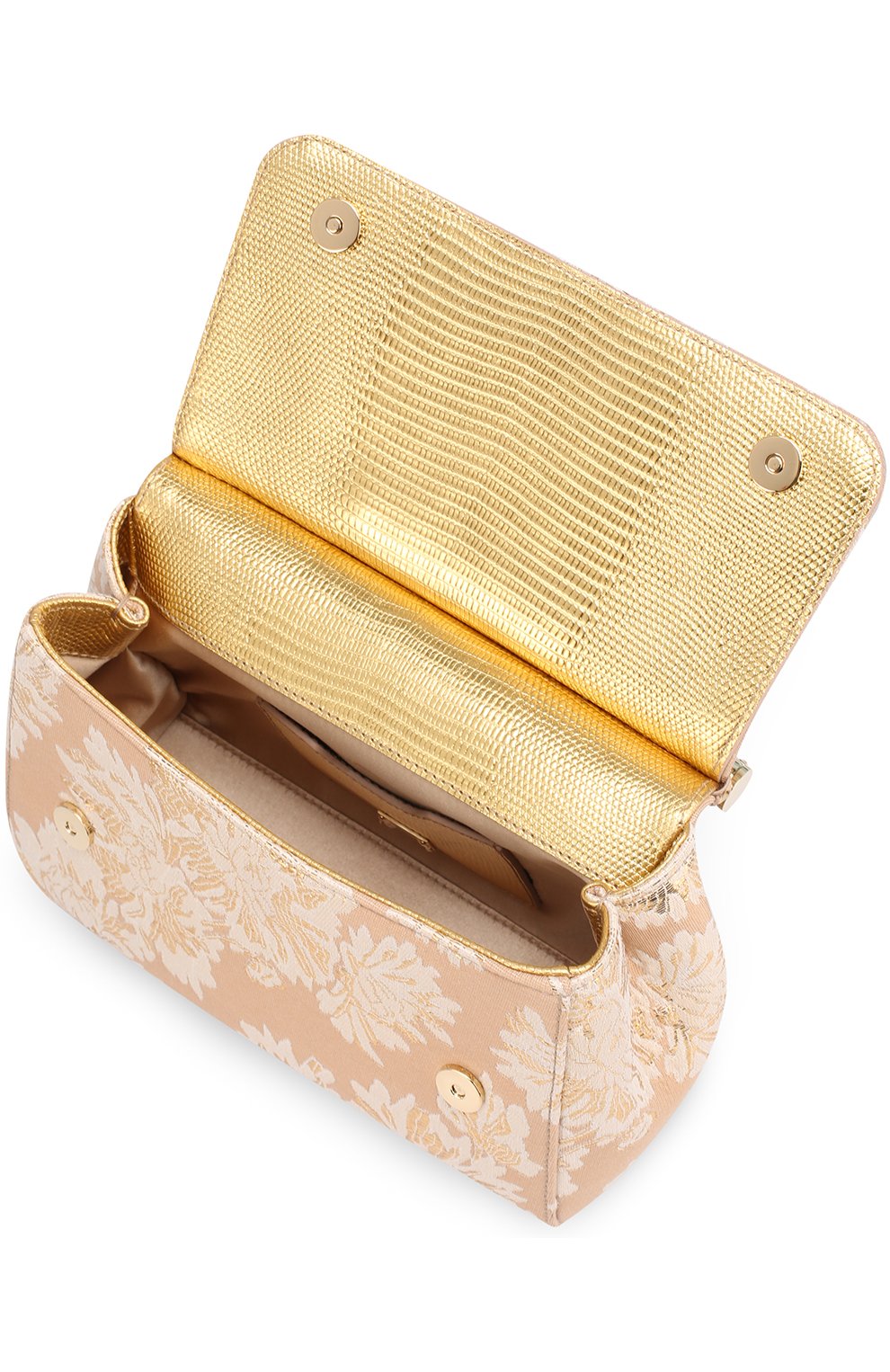 Сумка Sicily small с отделкой кристаллами Limited edition Dolce & Gabbana, золотого цвета, арт. 0116/BB6003/B9H29 в ЦУМ | Фото №4 Сумка Sicily small с отделкой кристаллами Limited edition Dolce & Gabbana золотого цвета | Фото №4