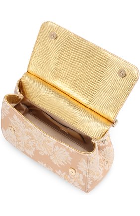 Сумка Sicily small с отделкой кристаллами Limited edition Dolce & Gabbana, золотого цвета, арт. 0116/BB6003/B9H29 в ЦУМ | Фото №4 Сумка Sicily small с отделкой кристаллами Limited edition Dolce & Gabbana золотого цвета | Фото №4