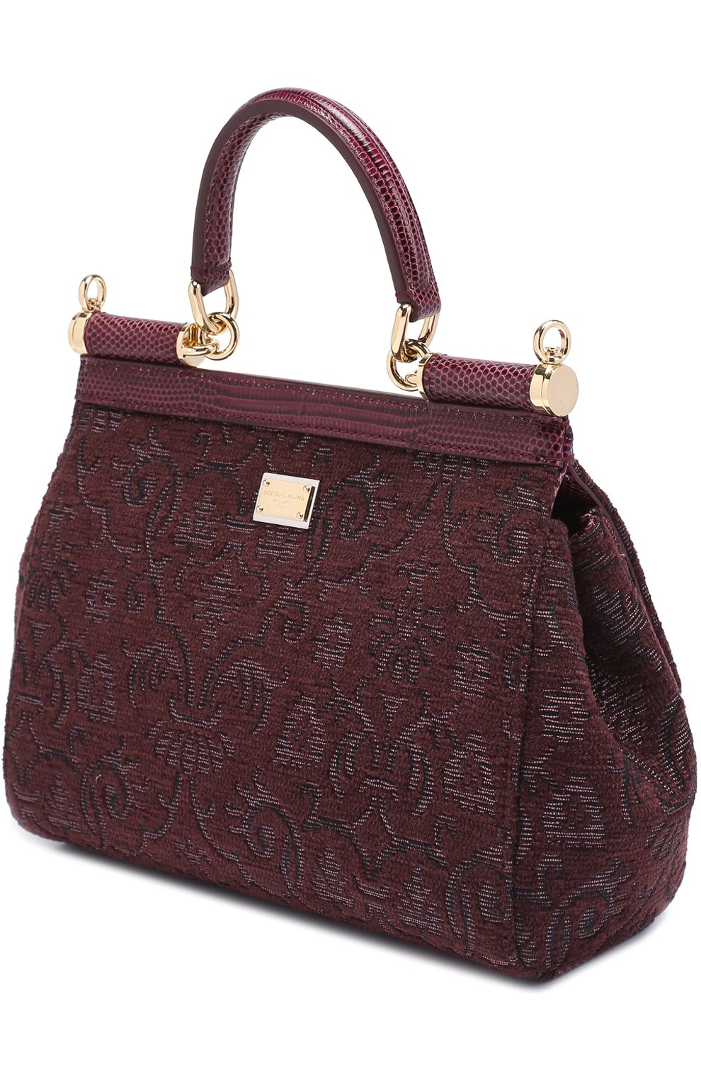 Сумка Sicily small с отделкой кристаллами Limited edition Dolce & Gabbana, бордового цвета, арт. 0116/BB6003/B9H30 в ЦУМ | Фото №3 Сумка Sicily small с отделкой кристаллами Limited edition Dolce & Gabbana бордового цвета | Фото №3