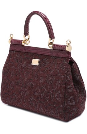 Сумка Sicily small с отделкой кристаллами Limited edition Dolce & Gabbana, бордового цвета, арт. 0116/BB6003/B9H30 в ЦУМ | Фото №3 Сумка Sicily small с отделкой кристаллами Limited edition Dolce & Gabbana бордового цвета | Фото №3