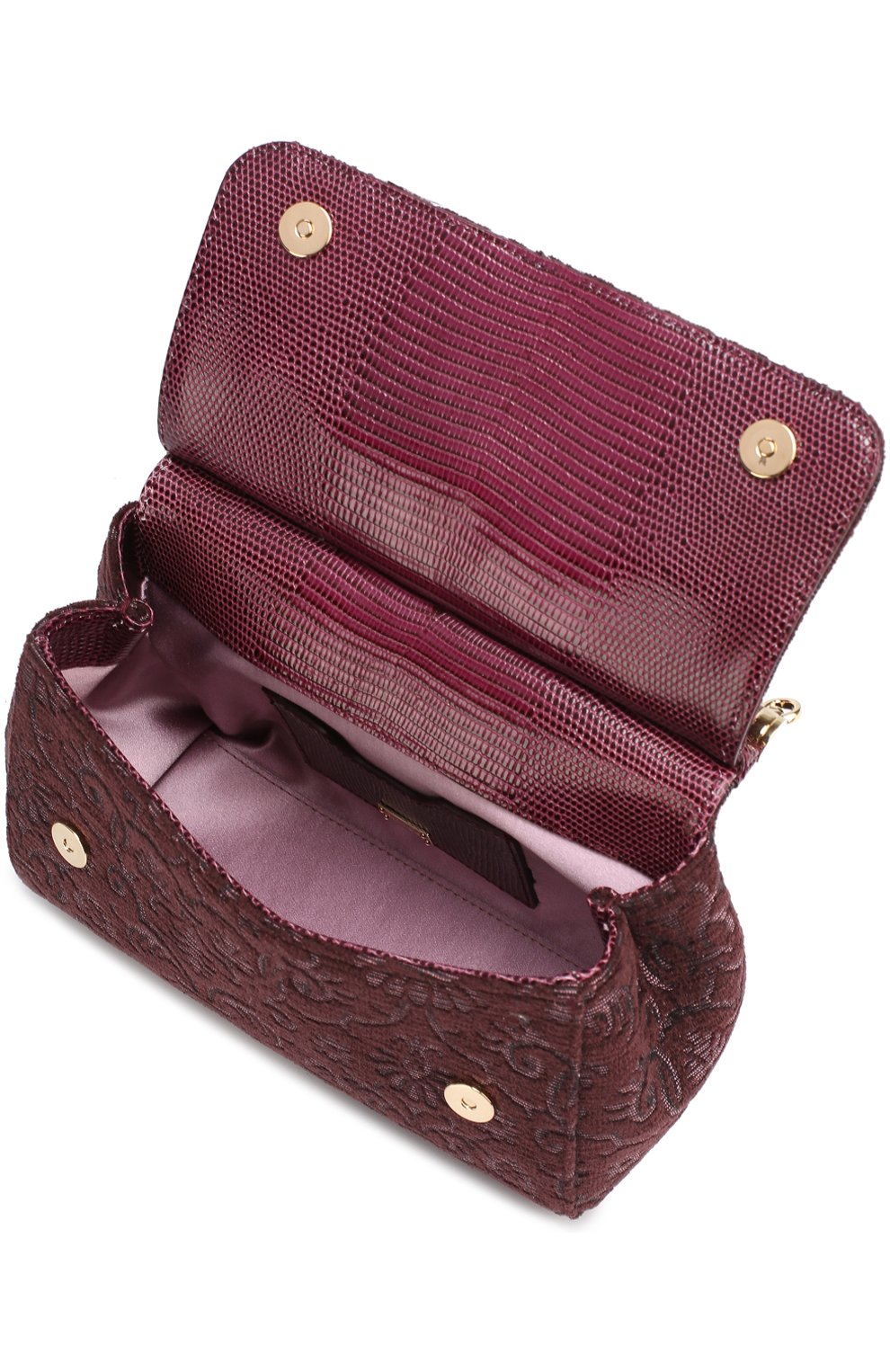 Сумка Sicily small с отделкой кристаллами Limited edition Dolce & Gabbana, бордового цвета, арт. 0116/BB6003/B9H30 в ЦУМ | Фото №4 Сумка Sicily small с отделкой кристаллами Limited edition Dolce & Gabbana бордового цвета | Фото №4