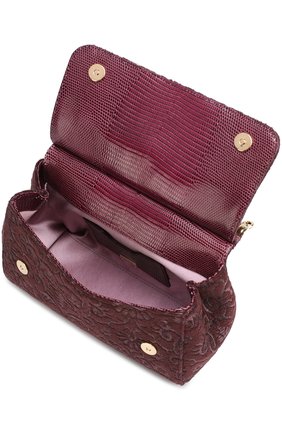 Сумка Sicily small с отделкой кристаллами Limited edition Dolce & Gabbana, бордового цвета, арт. 0116/BB6003/B9H30 в ЦУМ | Фото №4 Сумка Sicily small с отделкой кристаллами Limited edition Dolce & Gabbana бордового цвета | Фото №4